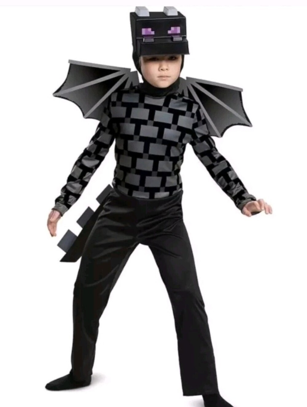 Large Minecraft Ender Dragon Halloween Costume Youth Boys 10/12